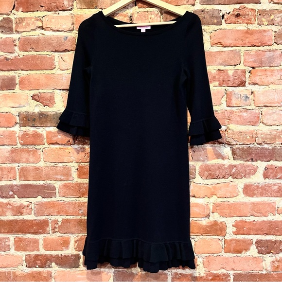 Lilly Pulitzer Helena Dress 100% Merino Wool Black Size Small - Picture 3 of 9
